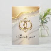Modern Wedding Thank You Card Dankeskarte (Stehend Vorderseite)