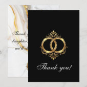 Modern Wedding Thank You Card Dankeskarte (Vorne/Hinten)