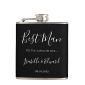 Modern Wedding Trauzeuge Black Danke für Ihr Gesch Flachmann (Vorderseite)