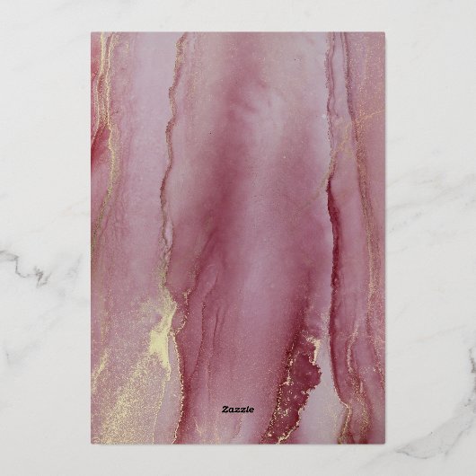 Modern Wedding Viva Magenta Gold Folieneinladung (Rückseite)