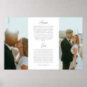 Modern Wedding Vows Minimalistic Script 2-Photo Poster (Vorne)