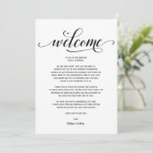 Modern Wedding Welcome and Itinerary card v1 Programm (Stehend Vorderseite)