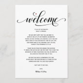 Modern Wedding Welcome and Itinerary card v1 Programm (Vorderseite)