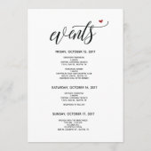 Modern Wedding Welcome and Itinerary card v1 Programm (Rückseite)