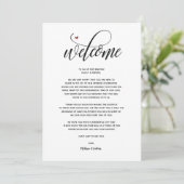 Modern Wedding Welcome and Itinerary card v1 Programm (Stehend Vorderseite)