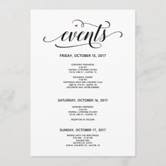 Modern Wedding Welcome and Itinerary card v2 Programm