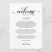Modern Wedding Welcome and Itinerary card v2 Programm (Rückseite)