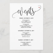 Modern Wedding Welcome and Itinerary card v2 Programm (Rückseite)
