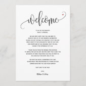 Modern Wedding Welcome and Itinerary card v2 Programm (Vorderseite)
