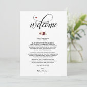 Modern Wedding Welcome and Itinerary card v3 Programm (Stehend Vorderseite)