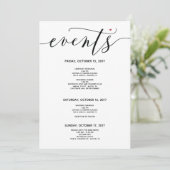 Modern Wedding Welcome and Itinerary card v3 Programm (Stehend Vorderseite)