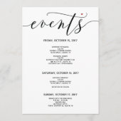 Modern Wedding Welcome and Itinerary card v3 Programm (Vorderseite)