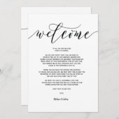Modern Wedding Welcome and Itinerary card v6 Einladung (Vorne/Hinten)