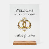 Modern Wedding Welcome Sign Acrylschild (Vorderseite)