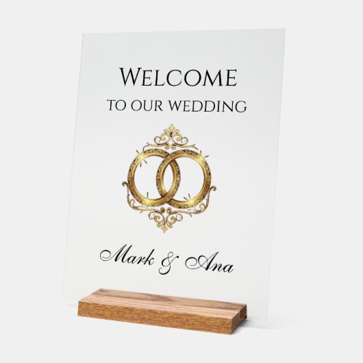 Modern Wedding Welcome Sign Acrylschild (Winkel)