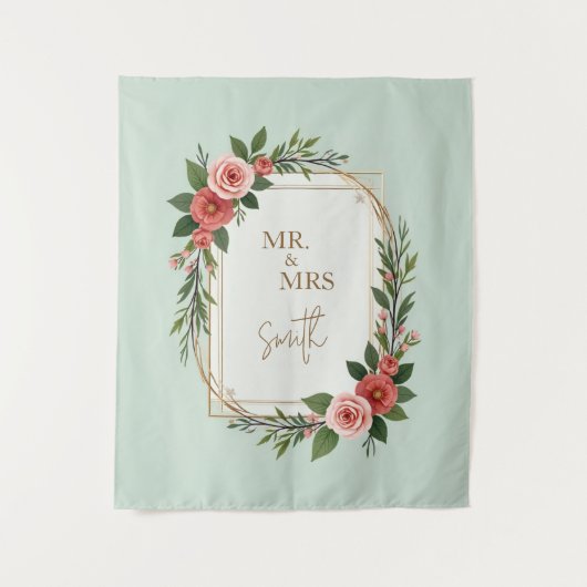 Modern Wedding Welcome Sign, Boho Wedding Wandteppich (Vorderseite)