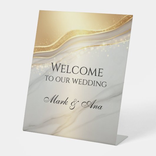 Modern Wedding Welcome Sign Sockelschild (Vorderseite)