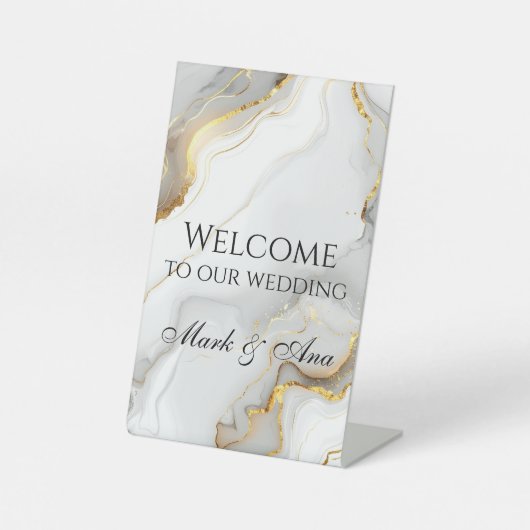 Modern Wedding Welcome Sign Sockelschild (Vorderseite)