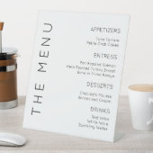 Modern WeddingMenu Schild, Schwarz/Weiß Menü Zeich Sockelschild (In Situ)