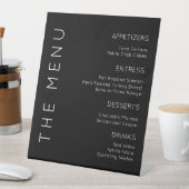 Modern WeddingMenu Schild, Schwarz/Weiß Menü Zeich Sockelschild (In Situ)