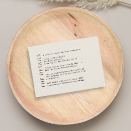 Modern Wedge Beige Black Details Umschließkarte Begleitkarte