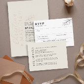 Modern Wedge Beige Black Details Umschließkarte Begleitkarte