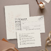 Modern Wedge Beige Black Details Umschließkarte Begleitkarte