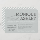 MODERN WEDING einfache fett formatierte Text monoc Einladung (Vorne/Hinten)