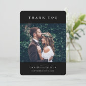 MODERN WEDN Foto Klassik Serif schwarz Einladung (Stehend Vorderseite)