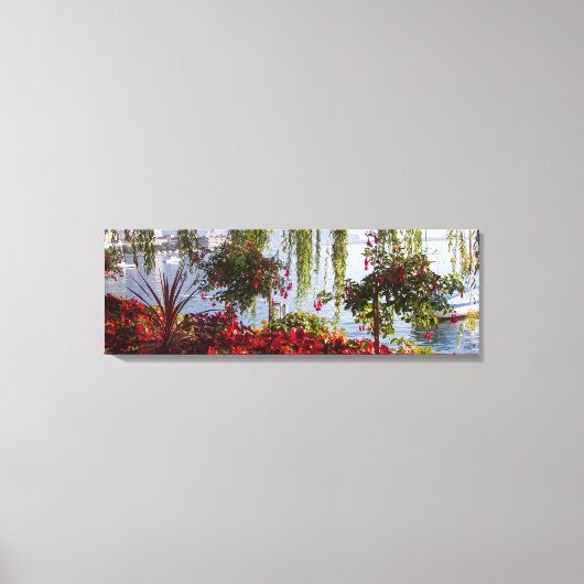 Modern Weeping Willow Stretched Canvas Print Leinwanddruck (Vorderseite)