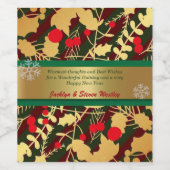 Modern, Weihnachten, Gold, Grün, Rot, Gewohnheit Weinetikett (Einzelnes Label)