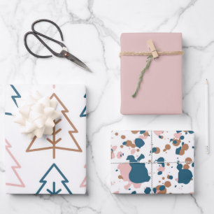 Modern Weihnachten Gold Minimalistisch Geschenkpapier Set