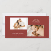 Modern WEIHNACHTEN Gold Winter Berry Frame Foto Ro (Rückseite)