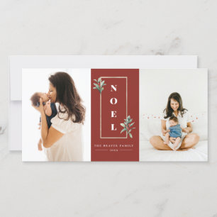 Modern WEIHNACHTEN Gold Winter Berry Frame Foto Ro