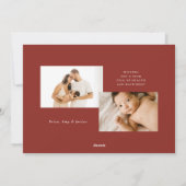 Modern WEIHNACHTEN Gold Winter Berry Frame Foto Ro (Rückseite)