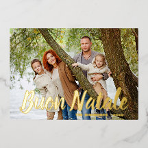 Modern Weihnachts-Foto Buon Natale Gold