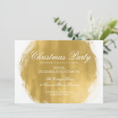 Modern Weihnachts Party Gold Paint Look Einladung (Stehend Vorderseite)