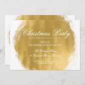 Modern Weihnachts Party Gold Paint Look Einladung (Vorne/Hinten)