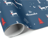 Modern Weihnachts-Winterwald - Custom Script Geschenkpapier (Rolleneckpunkt)