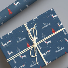 Modern Weihnachts-Winterwald - Custom Script Geschenkpapier
