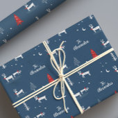 Modern Weihnachts-Winterwald - Custom Script Geschenkpapier