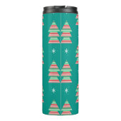 Modern Weihnachtsbaum Streifen Schneeflocken Thermosbecher (Rückseite)
