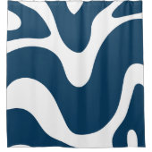 Modern weiß & blau duschvorhang (Vorderseite)