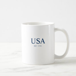 Modern Weiß Blau USA Gegründet 1776 Kaffeetasse