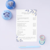 Modern Weiß Blaue Blätter Flyer (Einzeln)
