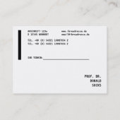 Modern, weiß, fett visitenkarte (Rückseite)