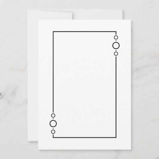Modern Weiß mit Black Frame Engagement Party Einladung (Rückseite)