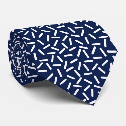 Modern weiß &navy blau krawatte (Gerollt)