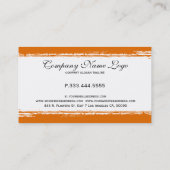 Modern Weiß & Orange Grunge Streifen Visitenkarte (Rückseite)