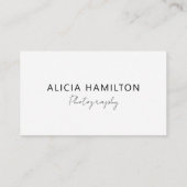 Modern | weiß | QR-Code und Logo | MINIMALISTISCH Visitenkarte (Rückseite)